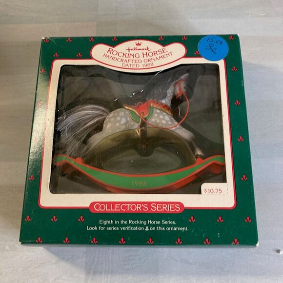 Vintage 80s Hallmark Rocking Horse Ornament #8 in Series (1988) w/Box - Picture 3 of 4